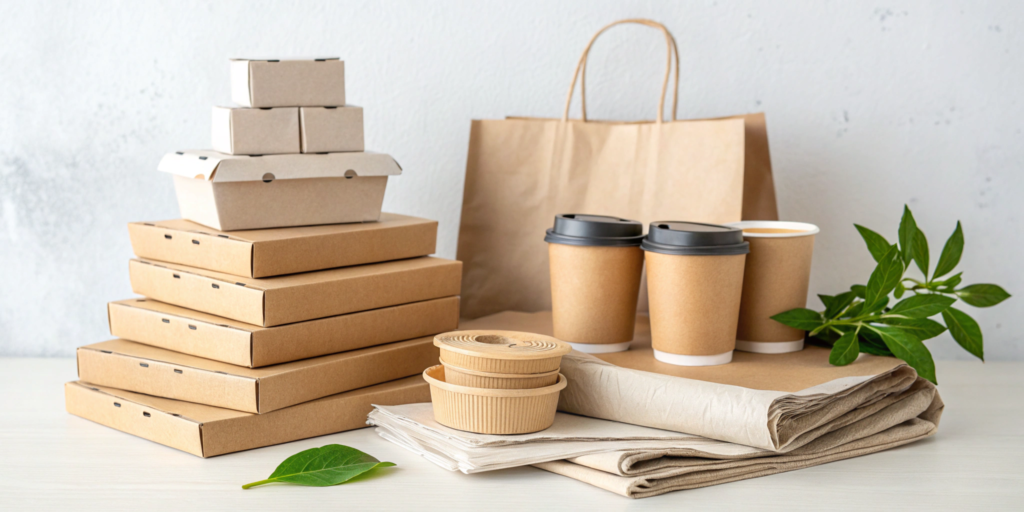 a tidy stack of unbranded plastic free packaging p